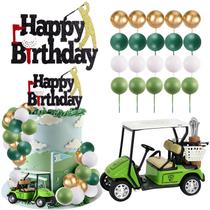 Decorações de bolo MEMOVAN Golf Birthday com tampa de carrinho de golfe