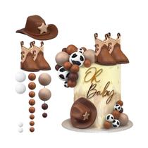 Decorações De Bolo Temáticas De Cowboy Chapéu De Festa De Aniversário Western Botas Toppers De Bola