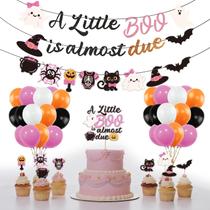 Decorações de chá de bebê de Halloween ShyI Little Boo Girl Pink