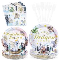Decorações de chá de bebê Dragon em aquarela grega 96 unidades Decorações de chá de bebê Dragon em aquarela grega 96 unidades