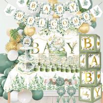 Decorações de chá de bebê OUNIY Sage Green 172 unidades de gênero neutro