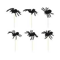 Decorações De Cupcake De Halloween Com Aranhas, 24 Peças De Toppers Brilhantes Para Decoração De Decorações De Cupcake De Halloween Com Aranhas, 24 Peças De Toppers Brilhantes Para Decoração De