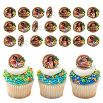Decorações de cupcake DecoPac Disney Moana com 2 anéis pacote com 24 Decorações de cupcake DecoPac Disney Moana com 2 anéis pacote com 24