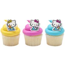 Decorações de cupcake DecoPac Hello Kitty Rings, pacote com 24 Decorações de cupcake DecoPac Hello Kitty Rings, pacote com 24