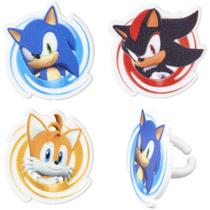 Decorações de cupcake DecoPac Sonic the Hedgehog Rings, pacote com 24