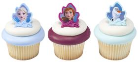 Decorações de cupcake e anéis DecoPac Frozen II pacote com 24 Decorações de cupcake e anéis DecoPac Frozen II pacote com 24
