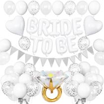 Decorações de despedida de solteira Dagelar White Bride To Be