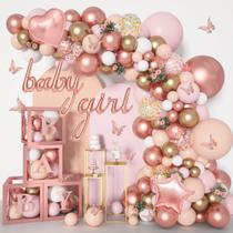Decorações de festa Amandir Rose Gold Balões 135 unidades para meninas Decorações de festa Amandir Rose Gold Balões 135 unidades para meninas