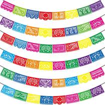 Decorações de festa Asoulin Fiesta Mexican Papel Picado x6 Decorações de festa Asoulin Fiesta Mexican Papel Picado x6