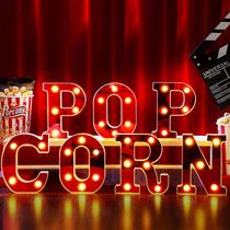 Decorações de festa Aurelema Popcorn Light up Letters Sign