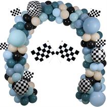 Decorações de festa Balloon Garland Arch Race Theme Blue