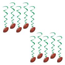 Decorações de festa Beistle Football Hanging Whirls, 10 unidades