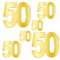 Decorações de festa Beistle Gold Cardstock Feliz 50º aniversário