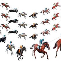 Decorações de festa Boao Derby Day Horse Racing Banners x4