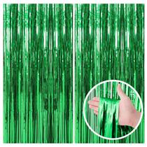 Decorações de festa BOMSI Green Streamers Backdrop, pacote com 2 Decorações de festa BOMSI Green Streamers Backdrop, pacote com 2