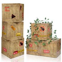 Decorações de festa, caixas temáticas de dinossauros Bucherry, 30 cm, 6 unidades Decorações de festa, caixas temáticas de dinossauros Bucherry, 30 cm, 6 unidades