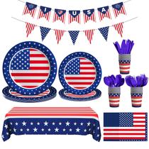 Decorações de festa Cecnamt American Flag Theme 170 unidades