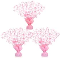 Decorações de festa CraftyDream Pink Bow Metallic Foil, 3 peças