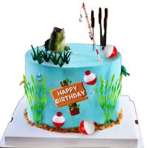 Decorações de festa de aniversário Cake Topper JeVenis Fishing