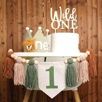 Decorações de festa de aniversário HODIHIWI Wild One 1st Highchair