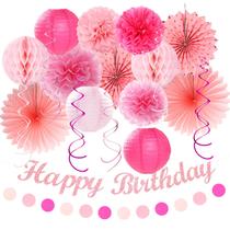 Decorações de festa de aniversário Huglony Light Hot Pink - 21 unidades