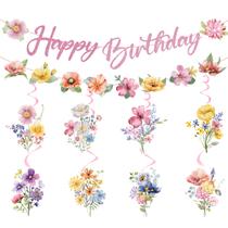 Decorações de festa de aniversário Luvsweets Wildflower 10 unidades