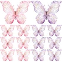 Decorações de festa de borboletas Wesiti 18 peças rosa roxo