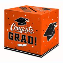 Decorações de festa de formatura Gatherfun Graduation Box Orange Decorações de festa de formatura Gatherfun Graduation Box Orange