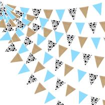 Decorações de festa: estopa, vaca, bandeira triangular, bandeira de 10 m