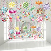 Decorações de festa Faccito Candyland Hanging Swirls x36 Decorações de festa Faccito Candyland Hanging Swirls x36
