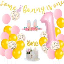 Decorações de festa Fangleland Bunny 1st Birthday Girl