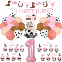 Decorações de festa Fangleland My First Rodeo Pink Girl 1st Decorações de festa Fangleland My First Rodeo Pink Girl 1st