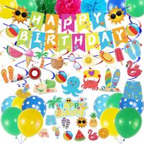 Decorações de festa Fenkysoix Pool Summer 55 peças para festa na praia