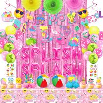 Decorações de festa FINDRICH Splish Splash Birthday 59 unidades