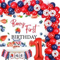 Decorações de festa Funmemoir Berry First Birthday Girl