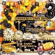 Decorações de Festa hanviync Caminhão de Construção 3º Aniversário Decorações de Festa hanviync Caminhão de Construção 3º Aniversário