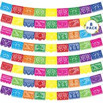 Decorações de festa Heartome, 144 pés, Fiesta Banner, pacote com 8 Decorações de festa Heartome, 144 pés, Fiesta Banner, pacote com 8