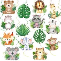 Decorações de festa HSDSH 35 unidades Jungle Animals Hanging Swirl