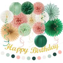 Decorações de festa Huglony Sage Green Rosa Bege Gold 21 unidades Decorações de festa Huglony Sage Green Rosa Bege Gold 21 unidades