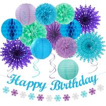 Decorações de festa Huglony Winter Wonderland Birthday 21 unidades