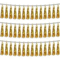 Decorações de festa Hysilla Gold Foil Fringe Tassel Garland