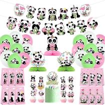 Decorações de festa KEFAN Panda Birthday para meninas com banner