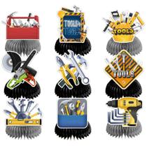 Decorações de festa LFCFDX 9 peças Tools Honeycomb Centerpieces