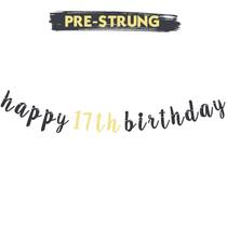 Decorações de festa LINGTEER Happy 17th Birthday Glitter Decorações de festa LINGTEER Happy 17th Birthday Glitter