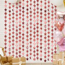 Decorações de festa LolStar Rose Gold Stars Backdrop 1x2m 2 Pa