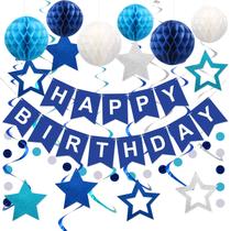 Decorações de festa Meowtastic Blue Birthday para homens e meninos Decorações de festa Meowtastic Blue Birthday para homens e meninos