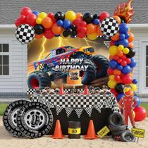 Decorações de festa: Monster Truck Birthday for Boys Racing Decorações de festa: Monster Truck Birthday for Boys Racing