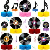 Decorações de festa musical Easy Vinyl Record Honeycomb x12