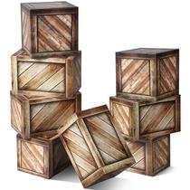 Decorações de festa Outus Hay Bales Boxes Western Cowboy x8 Decorações de festa Outus Hay Bales Boxes Western Cowboy x8