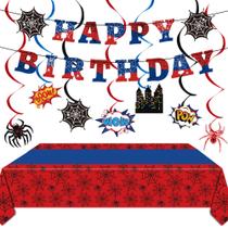 Decorações de festa PEMOTYST Spider Theme com toalha de mesa